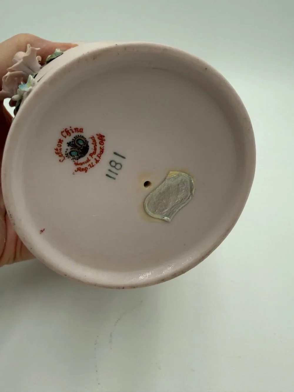 Vintage Lefton Pink Ceramic Vase Hand-Painted Floral Design 6